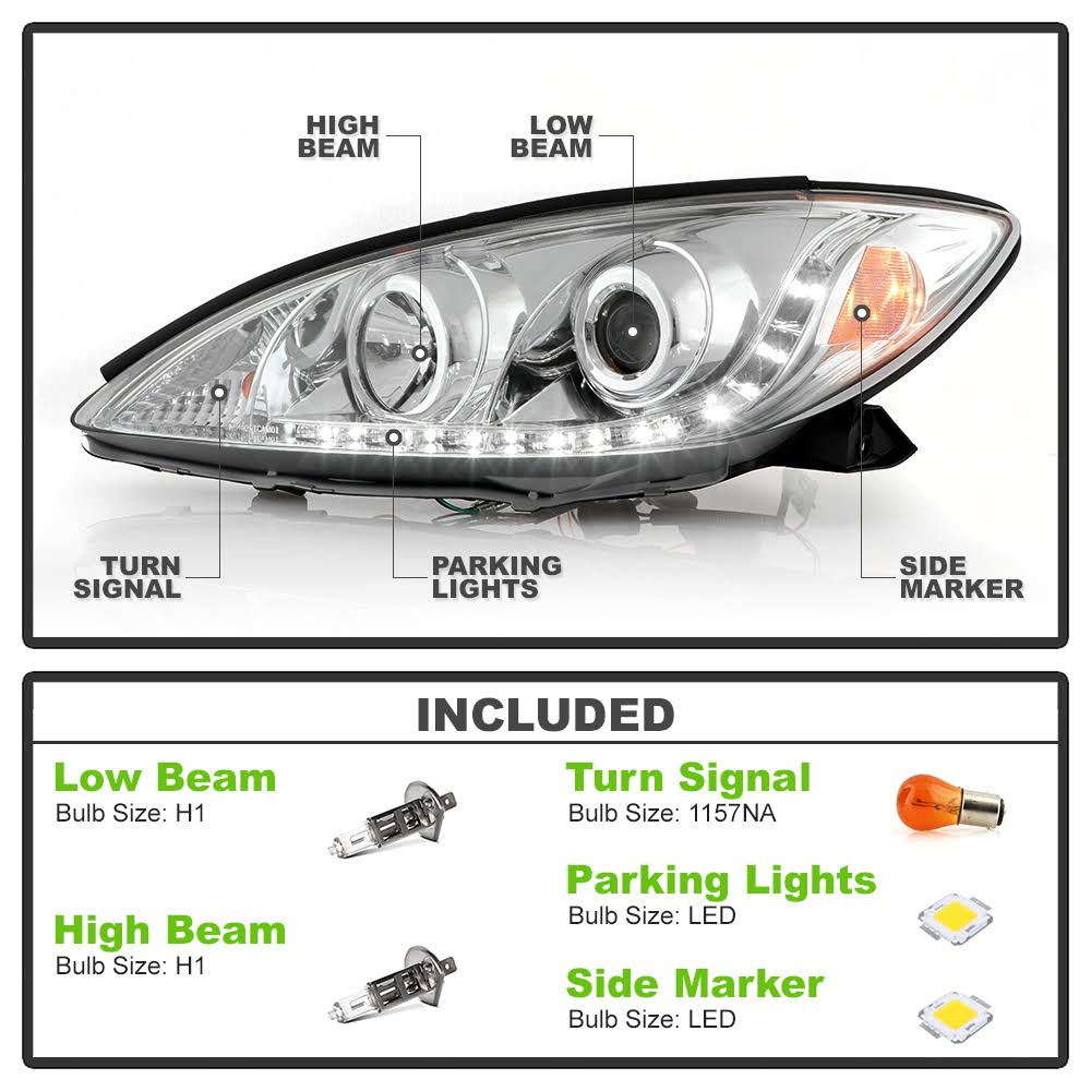 Chrome Projector Headlights A167