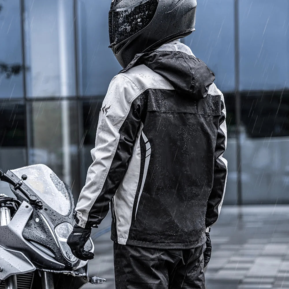 Waterproof Motorcycle Rain Suit Jacket and Pants with Storage Bag Z2153