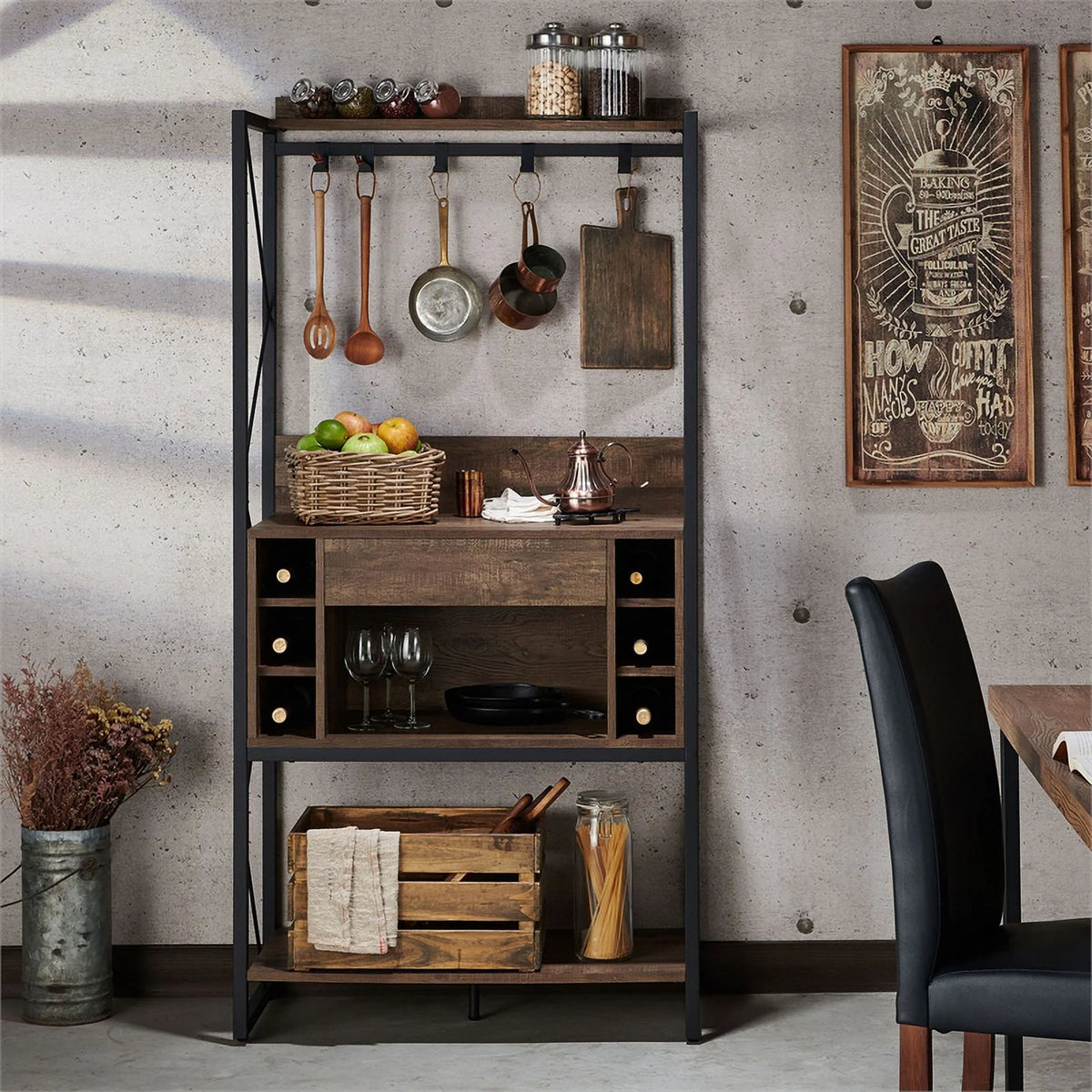 Oak Wood Baker's Rack Y786