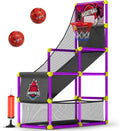 Purple Pack of 2 Indoor Arcade Basketball Hoop with 2 Basketballs and Air Pump E212065