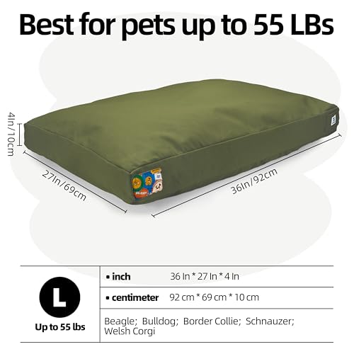 42-Inch Canvas Waterproof Washable Outdoor Dog Bed I55629