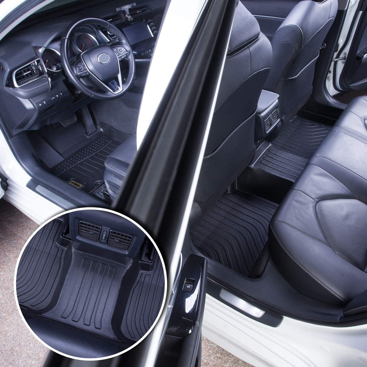 Black Waterproof Custom Fit Floor Mats for Tesla Model Y O6355