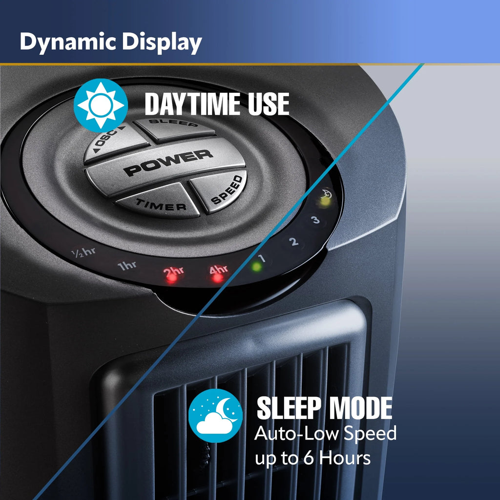 Adjustable Oscillating Pedestal Tower Fan with Timer and Remote R343