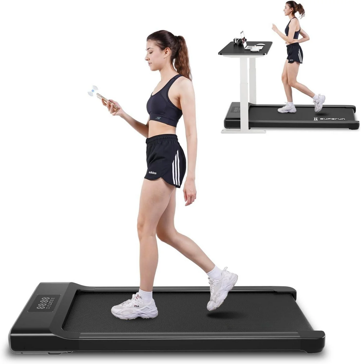 300lb 2.5HP Under Desk Treadmill with LED Display U93896