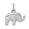 14K White Gold Rhodium Plated Elephant Pendant Charm D3619
