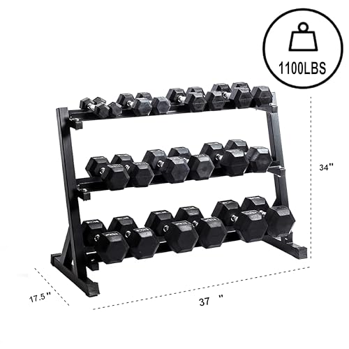 3-Tier Dumbbell Rack Weight Storage Organizer F3670