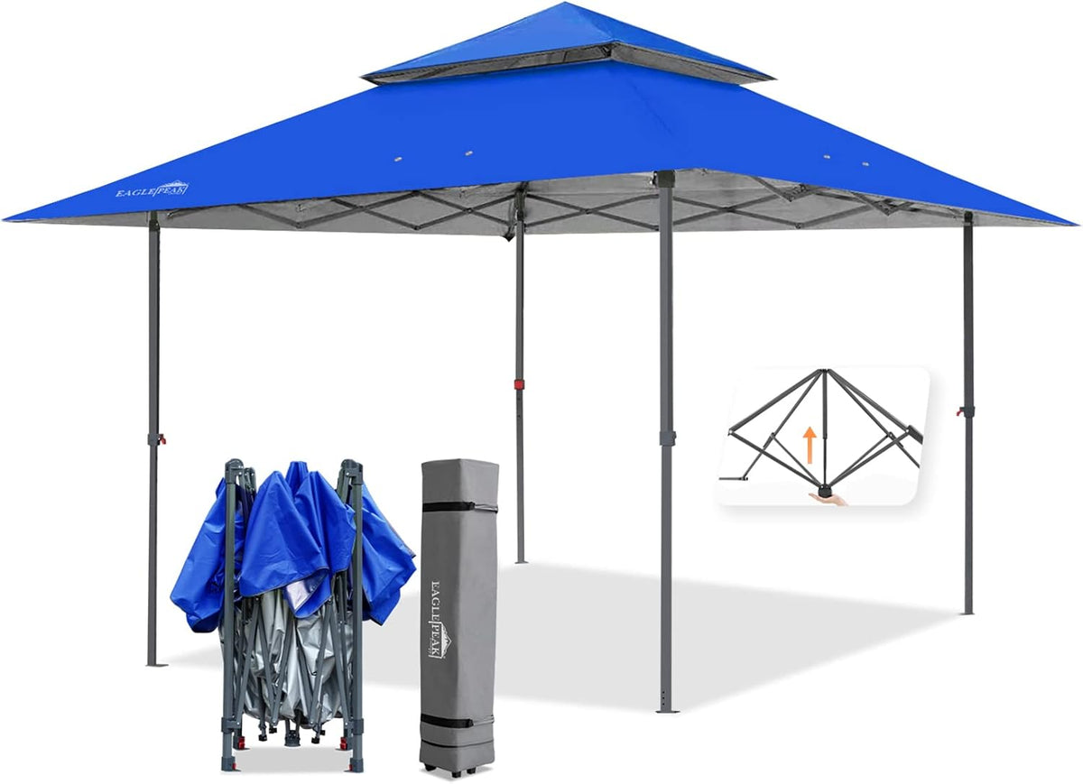 13' x 13' Gray Green Straight Leg Pop Up Canopy Tent N4335