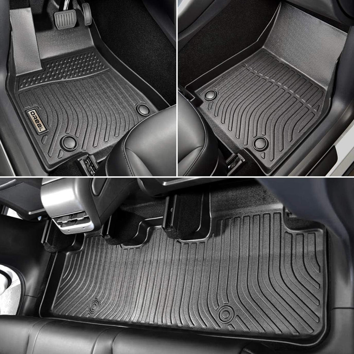 Black Waterproof Custom Fit Floor Mats for Tesla Model Y O6355