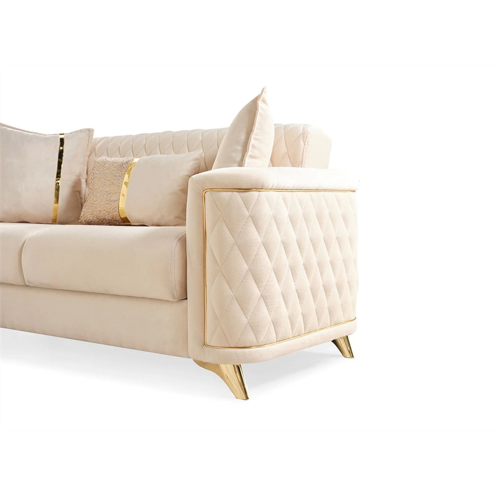 Ivory Velvet Sofa H22794