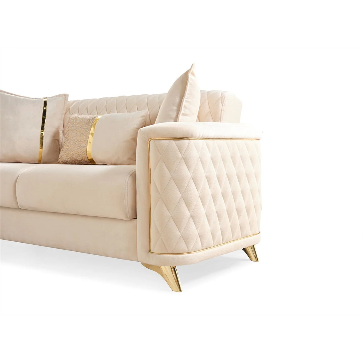 Ivory Velvet Sofa H22794