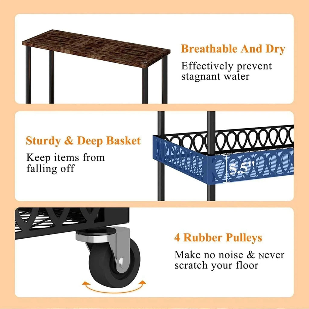 4-Tier Kitchen Bakers Rack with Wheels U987