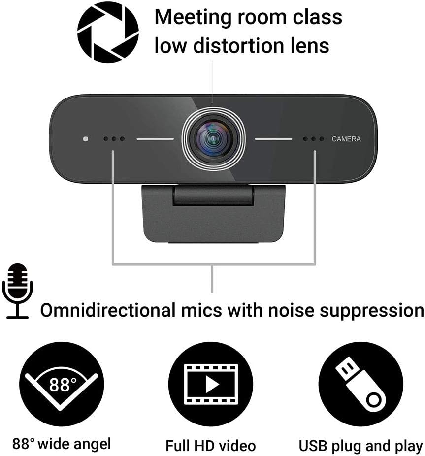 1080p Full HD Webcam with Noise Suppression, Pack of 2 I87510