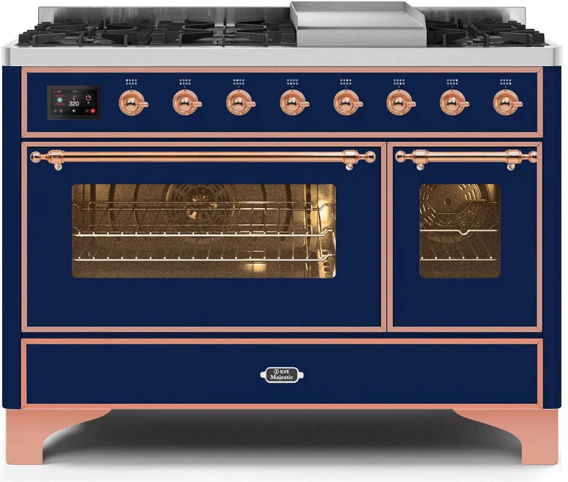 48 Dual Fuel Natural Gas Range Blue Copper Trim Z123144