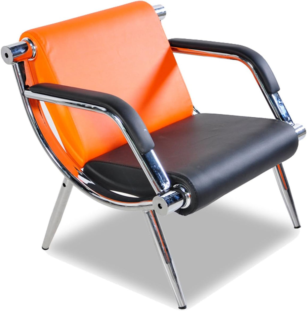 Orange And Black PU Leather Office Reception Chair K1371