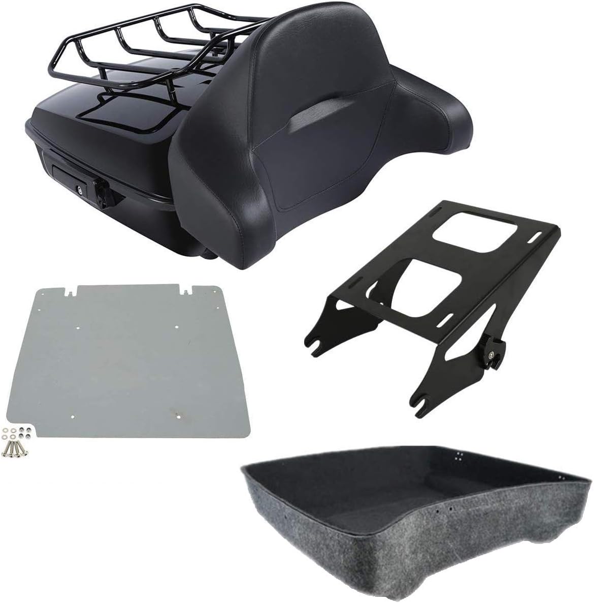 Chopped Trunk Backrest Pad Mount Rack For Harley Tour Pack Street Glide N516395