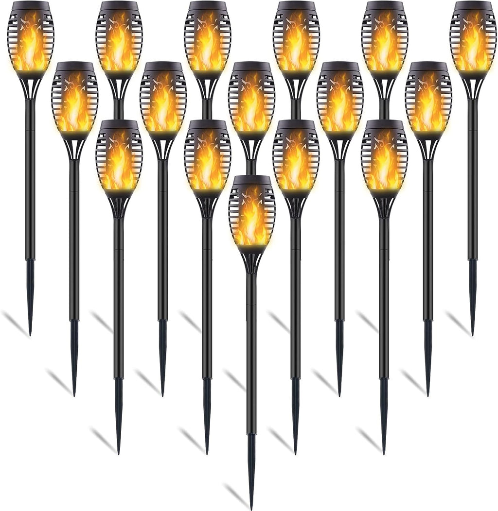 16 Pack Solar Torch Lights with Flickering Flames, Waterproof T669