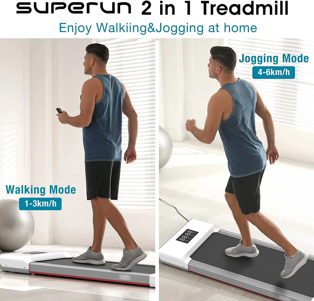 2.5Hp 300lbs Walking Pad Treadmill with Remote Control Q9479