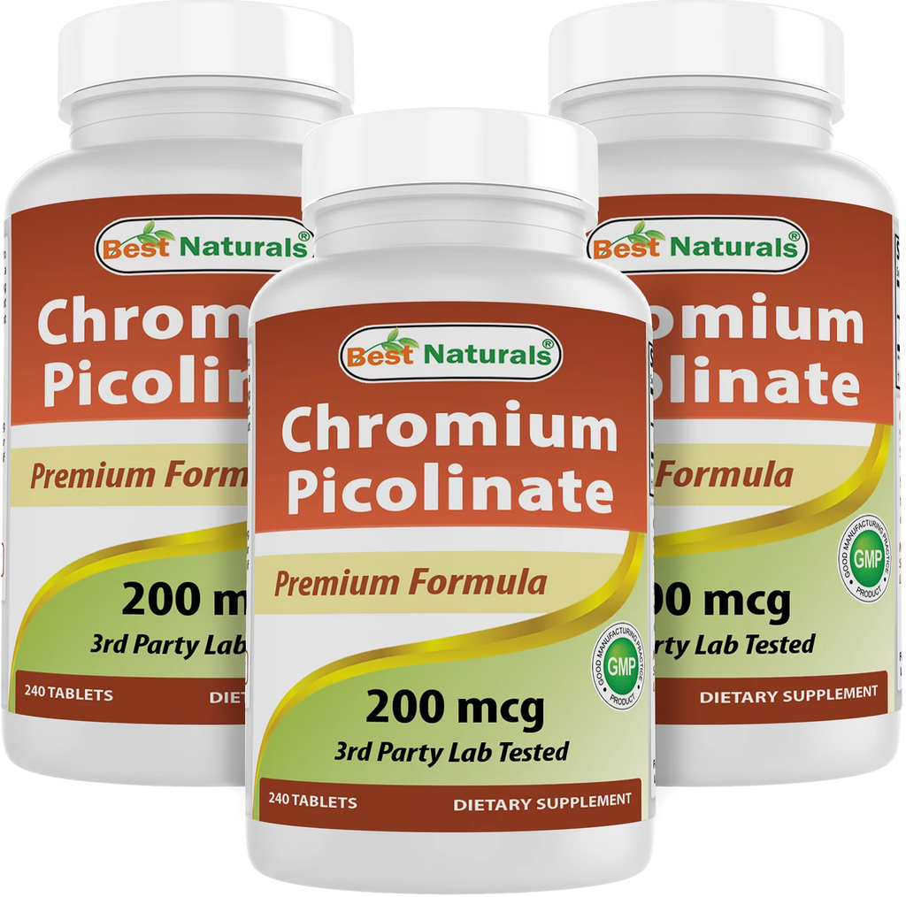 3 Pack Chromium Picolinate 200 mcg 240 Tablets M805203
