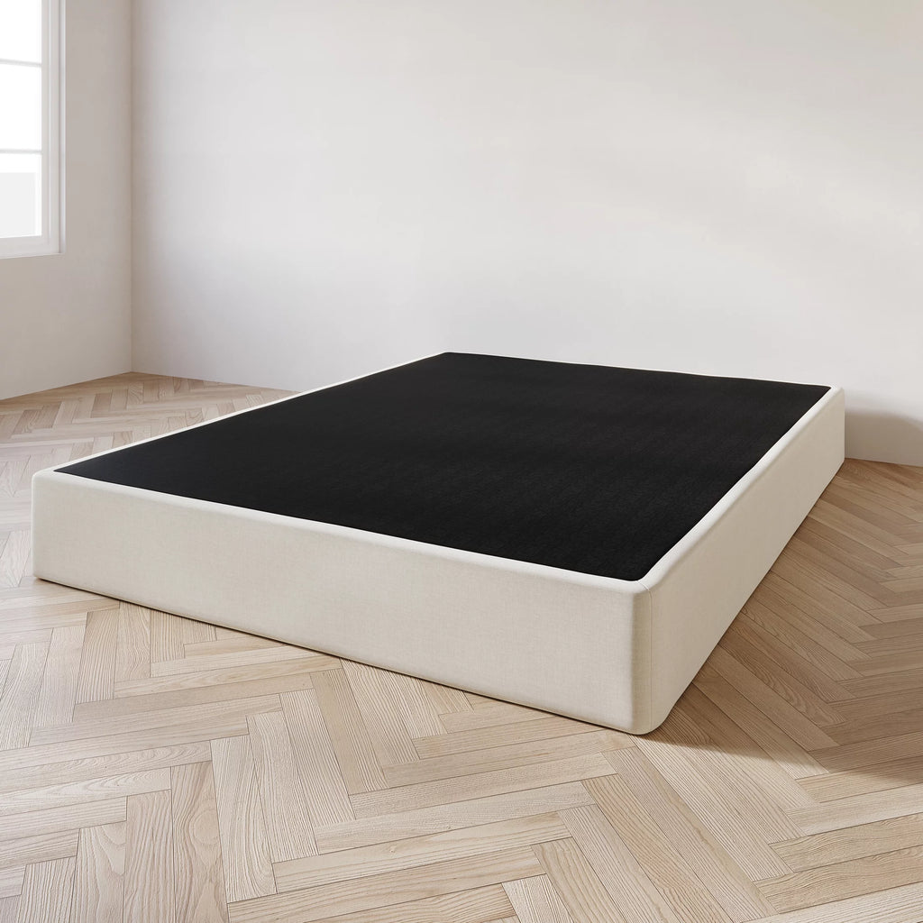 Wood Box Spring Mattress Foundation 8" Queen Beige R13840