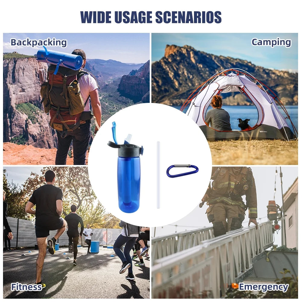 Blue Tritan Water Bottle with Filter Lockable Lid N821142