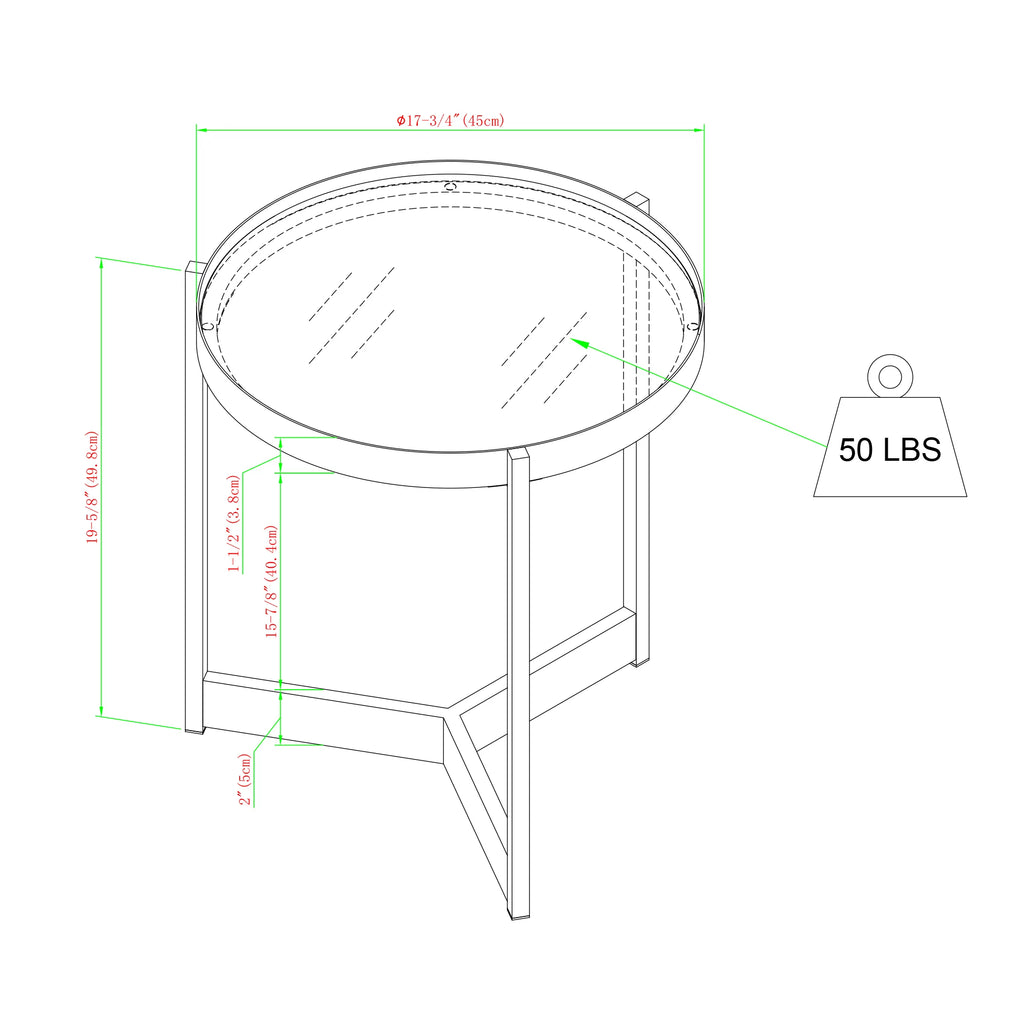Metal and Glass Side Table A316860