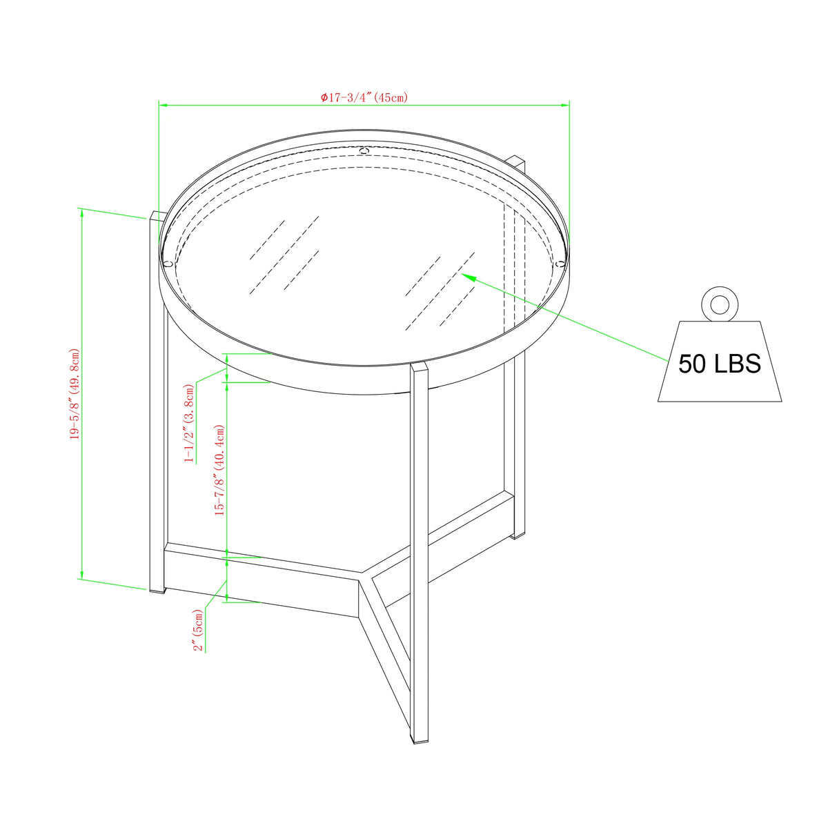 Metal and Glass Side Table A316860