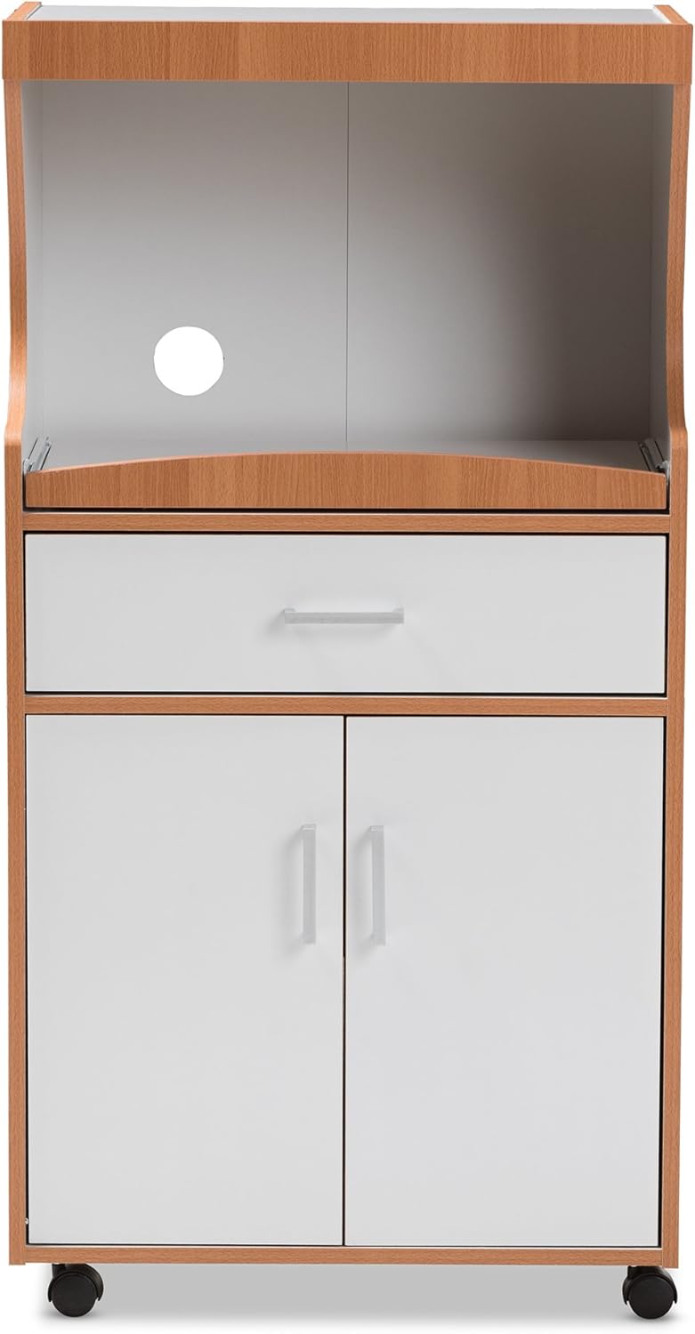Beech Brown and White Kitchen Cabinet T4078