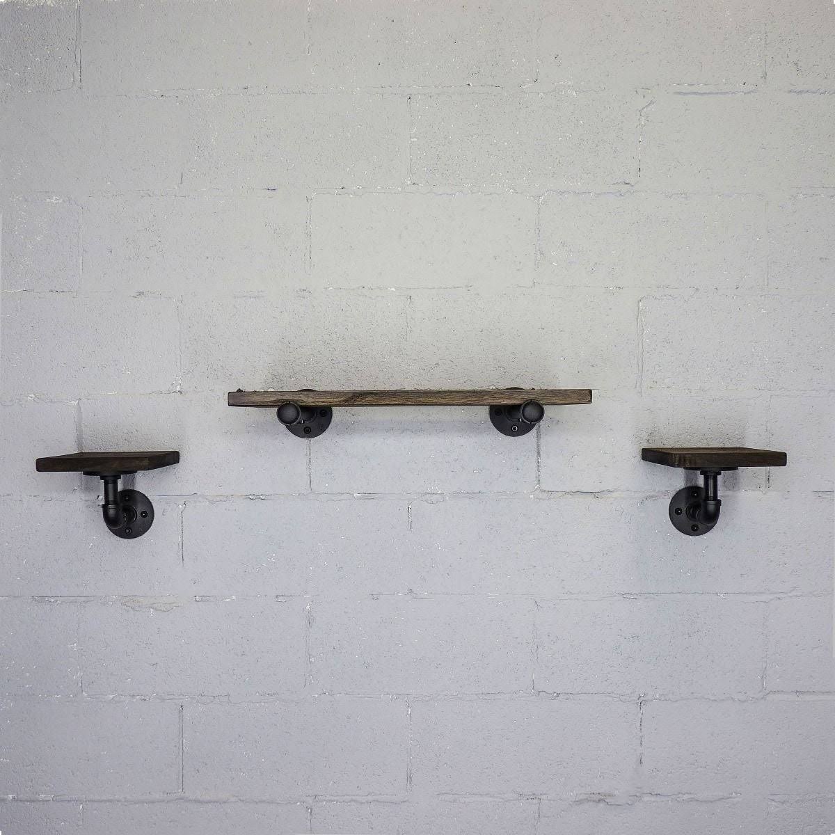 Set of 3 Farmhouse Industrial Wall Shelf C115