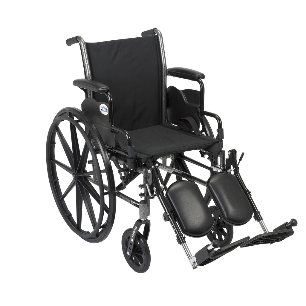 Light Weight Wheelchair with Flip Back Removable Arms, Swing away Footrests I539