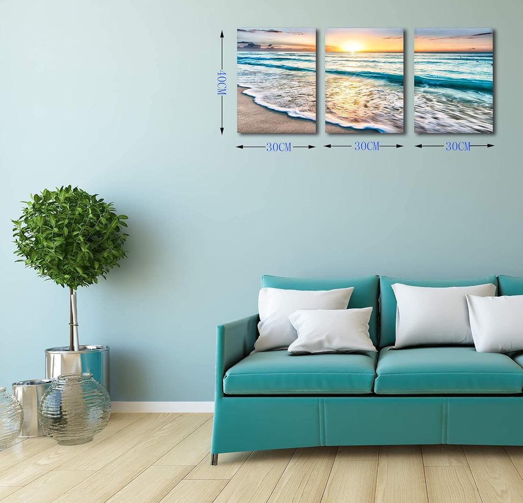 Framed Canvas Wall-Art Oil Painting 12x16inchx3pcs V519503