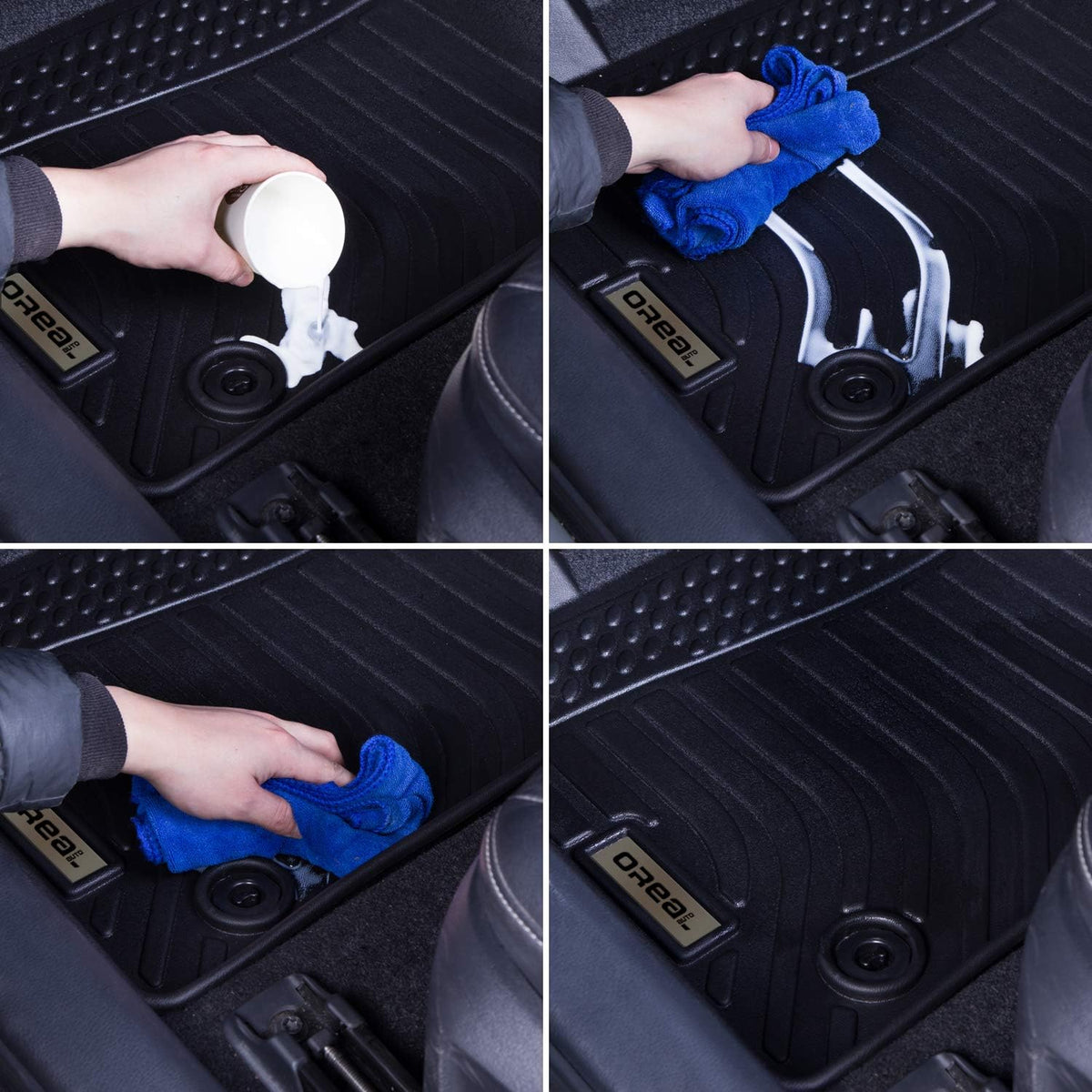 Black Waterproof Custom Fit Floor Mats for Tesla Model Y O6355