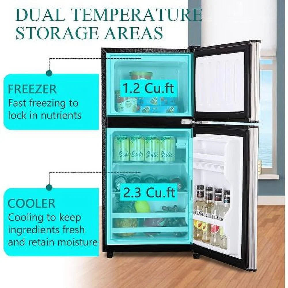 3.5 Cubic Feet Mini Fridge with Freezer and 2 Door X1442