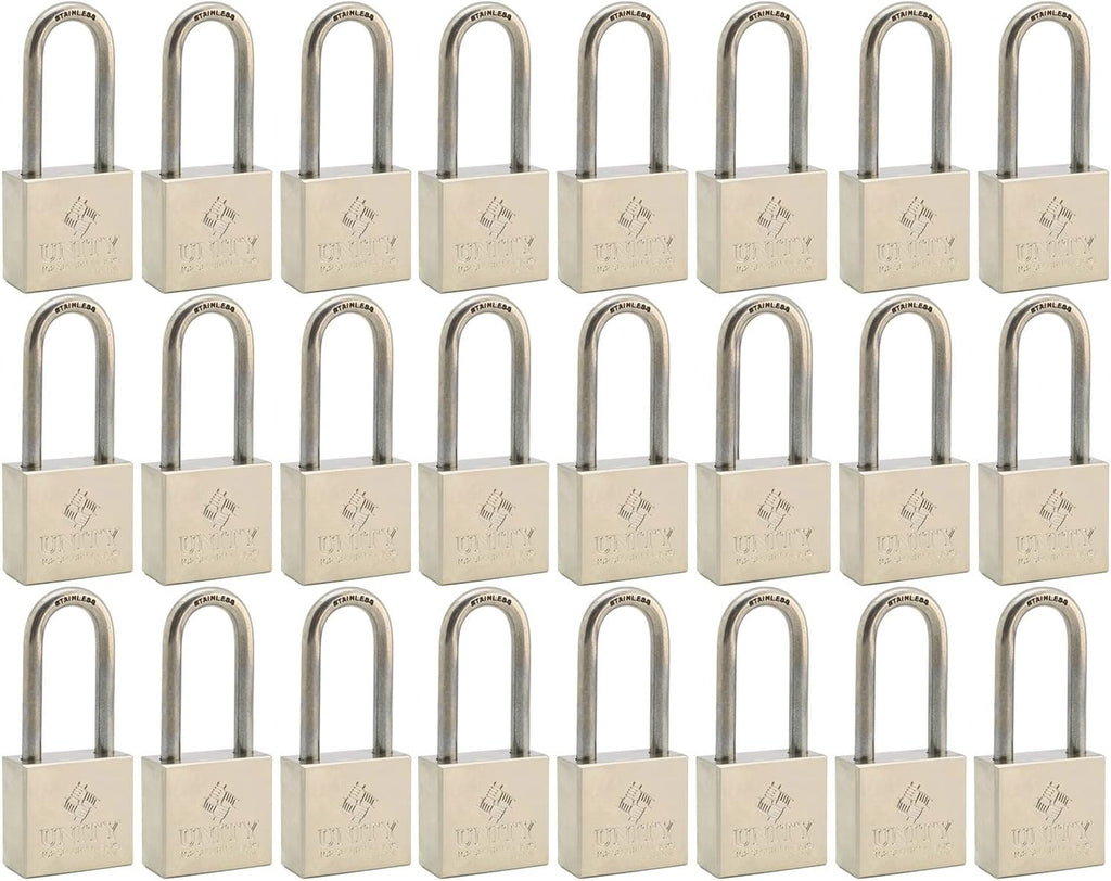 24 Pack Brass Keyed Alike Padlock with Long Shackle D3150
