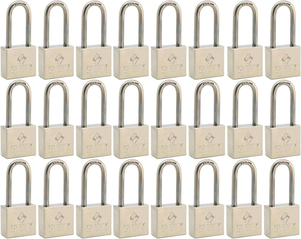 24 Pack Brass Keyed Alike Padlock with Long Shackle D3150