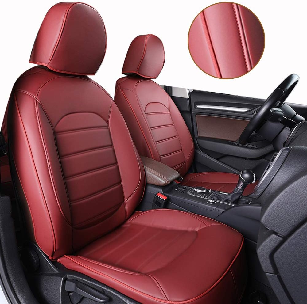 Leather Seat Covers Full Set Front Rear Cushion Airbag Compatible X933721