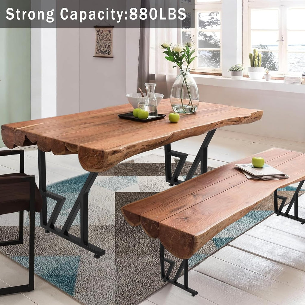 Black Heavy Duty Metal Table Legs 28"x124" (2PCS) Y4542
