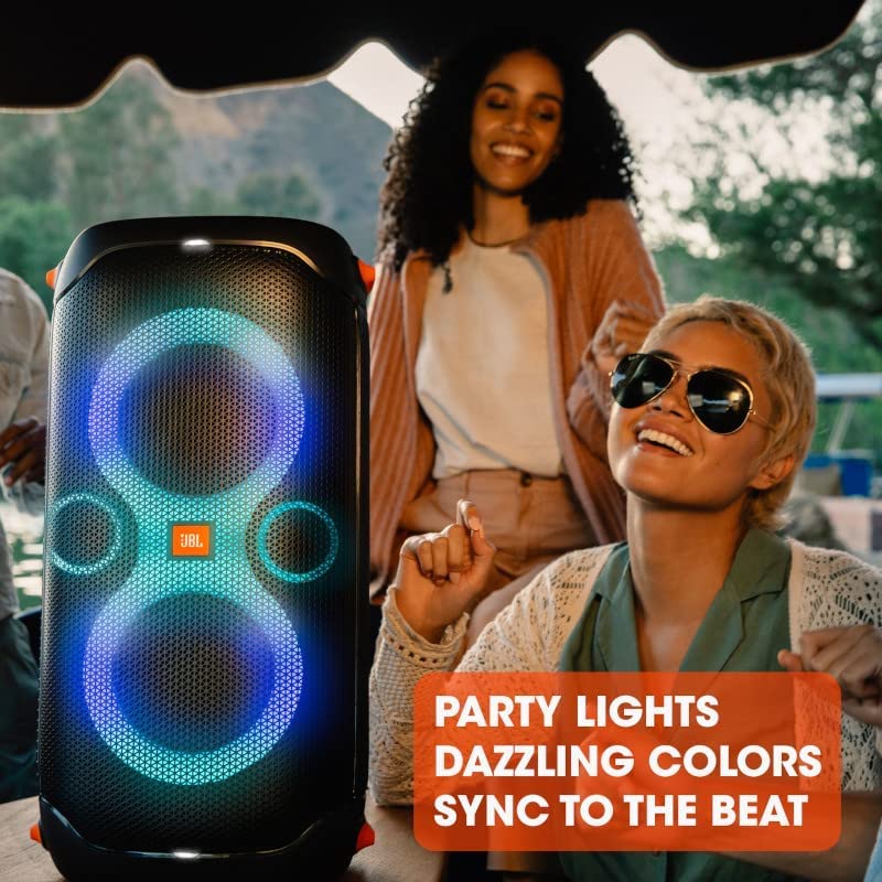 Black Portable Party Speaker with Built-in Lights V729163