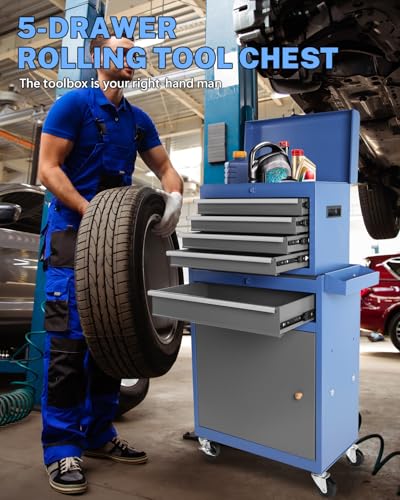 Black 5-Drawer Rolling Tool Chest Z604
