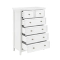 White 6 Drawer Dresser with Metal Handles R80996