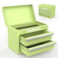 Mini Metal Tool Box with 2 Drawers and Top Storage, Cold Rolled Steel Toolbox A319
