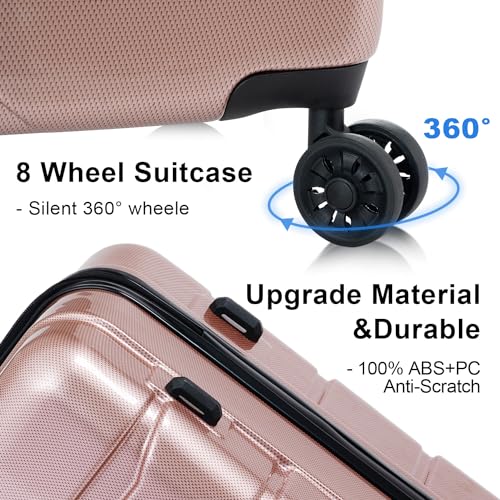 Purple Hard Shell 3 Piece Luggage Set with TSA Lock O703099