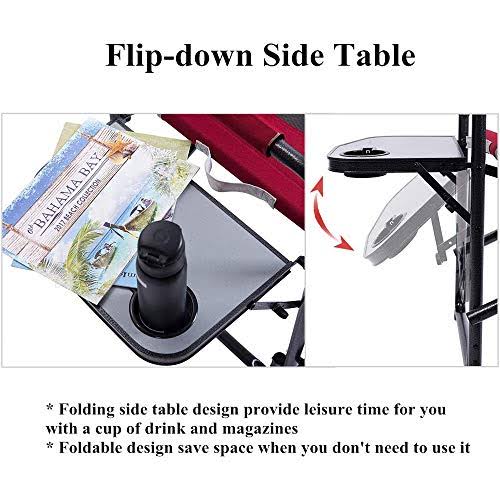 Folding Aluminum Camping Chair with Side Table O66367