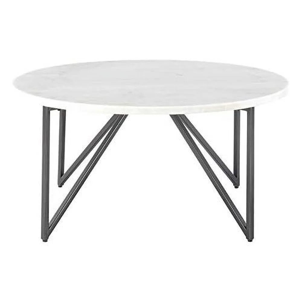 Round Marble Top Coffee Table with Metal Legs S91232
