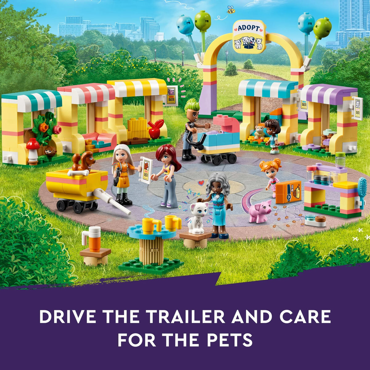 LEGO Friends Pet Adoption Day Toy Animal Set with 7 Characters and 5 Animal Figures L535017
