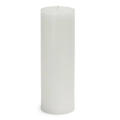 White Unscented Paraffin Pillar Candle O18088