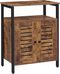 Rustic Brown Floor Storage Cabinet with Hidden Adjustable Shelf G221769