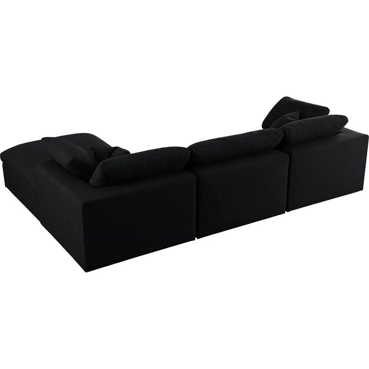 Black Linen Fabric Modular Sectional W420464