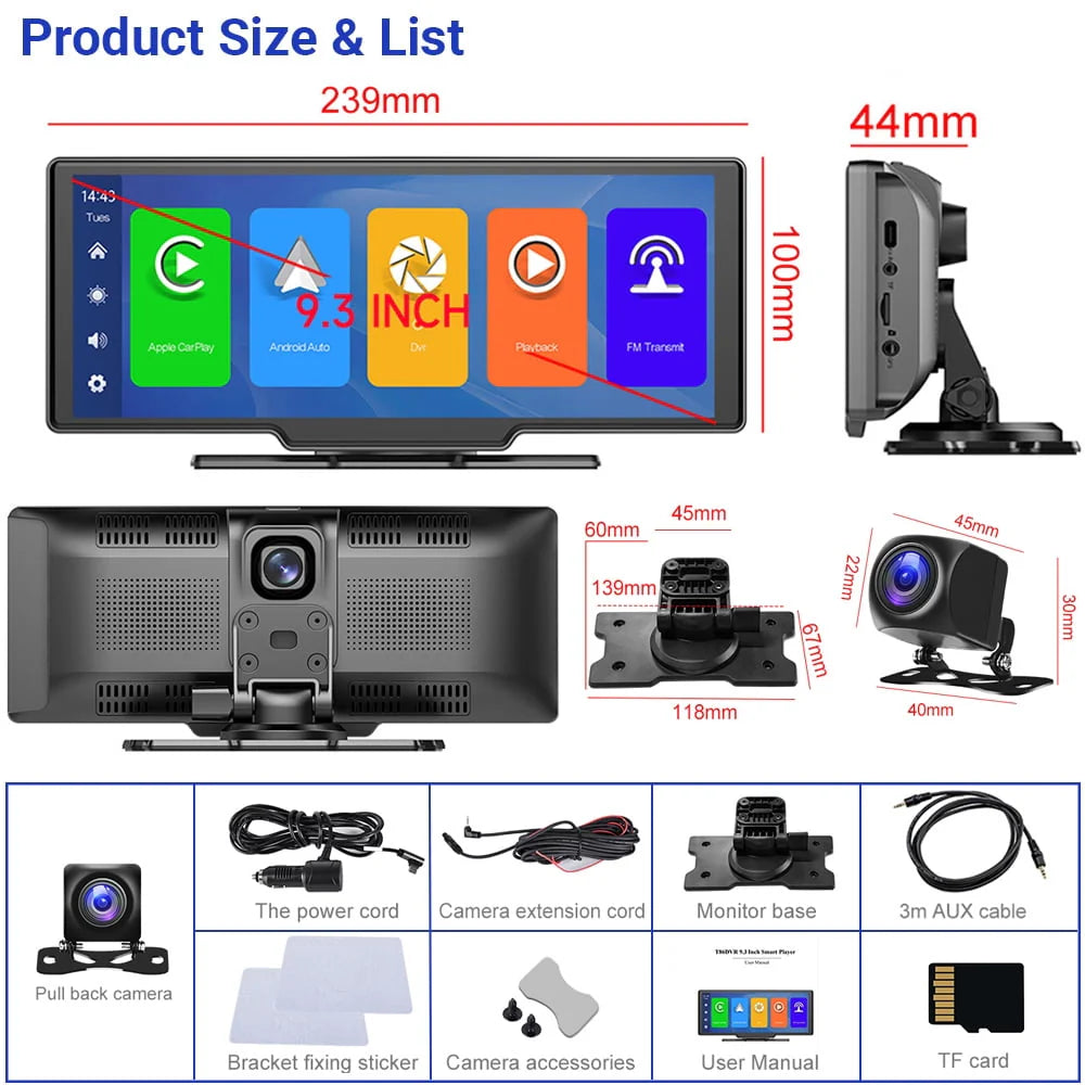 Portable Car Stereo Radio with Backup Camera D460559