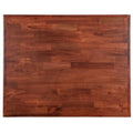 24x22 x 30x22 Recycled Wood Butcher Block Table Top with Mahogany Finish E17214