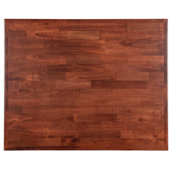 24x22 x 30x22 Recycled Wood Butcher Block Table Top with Mahogany Finish E17214